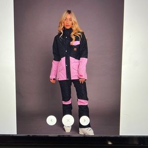 Women's Black and Pink Ski & Snow Jacket